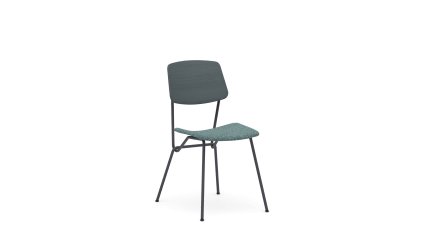 Plywood chair with upholstered seat
