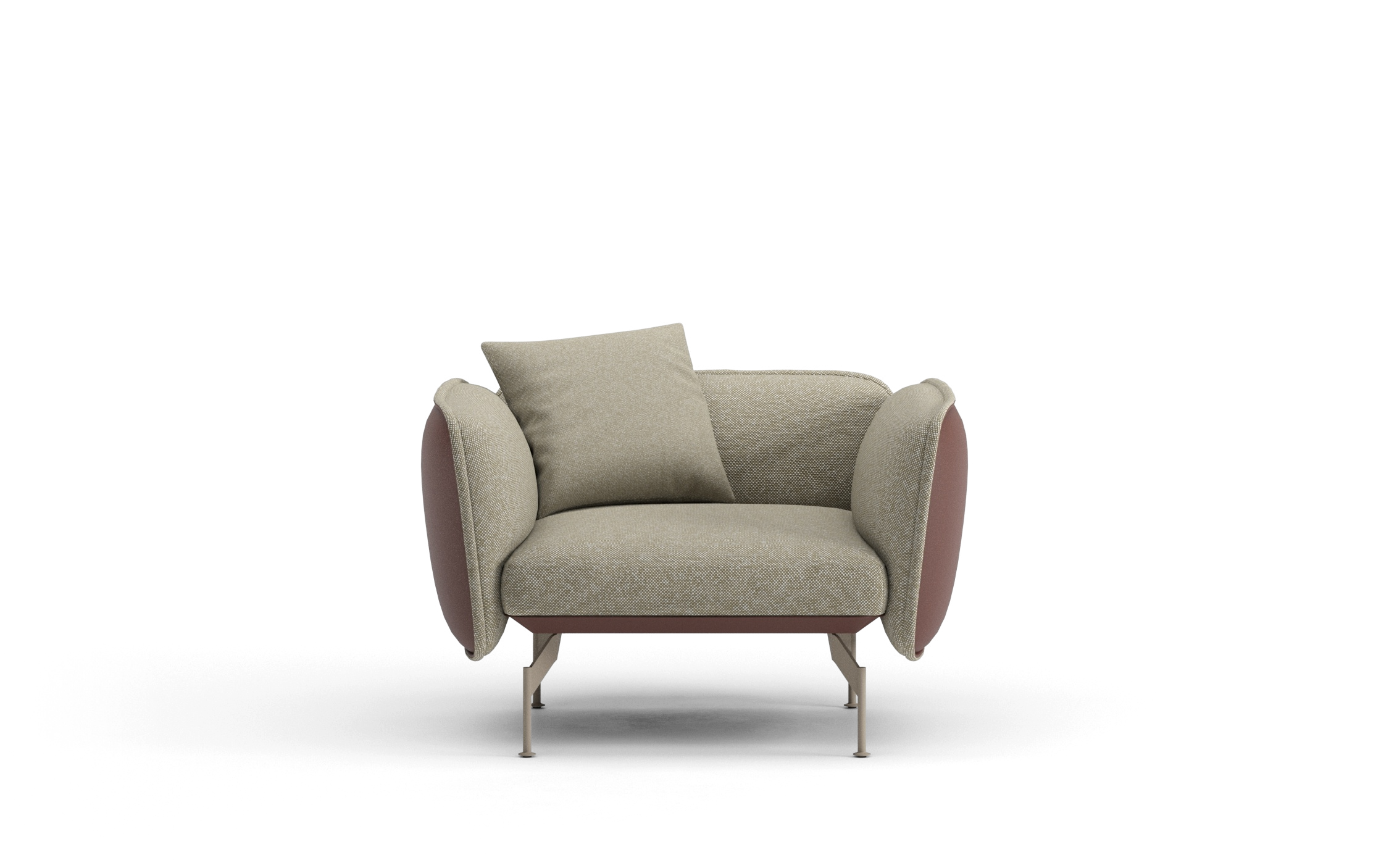 Armchair with leather frame