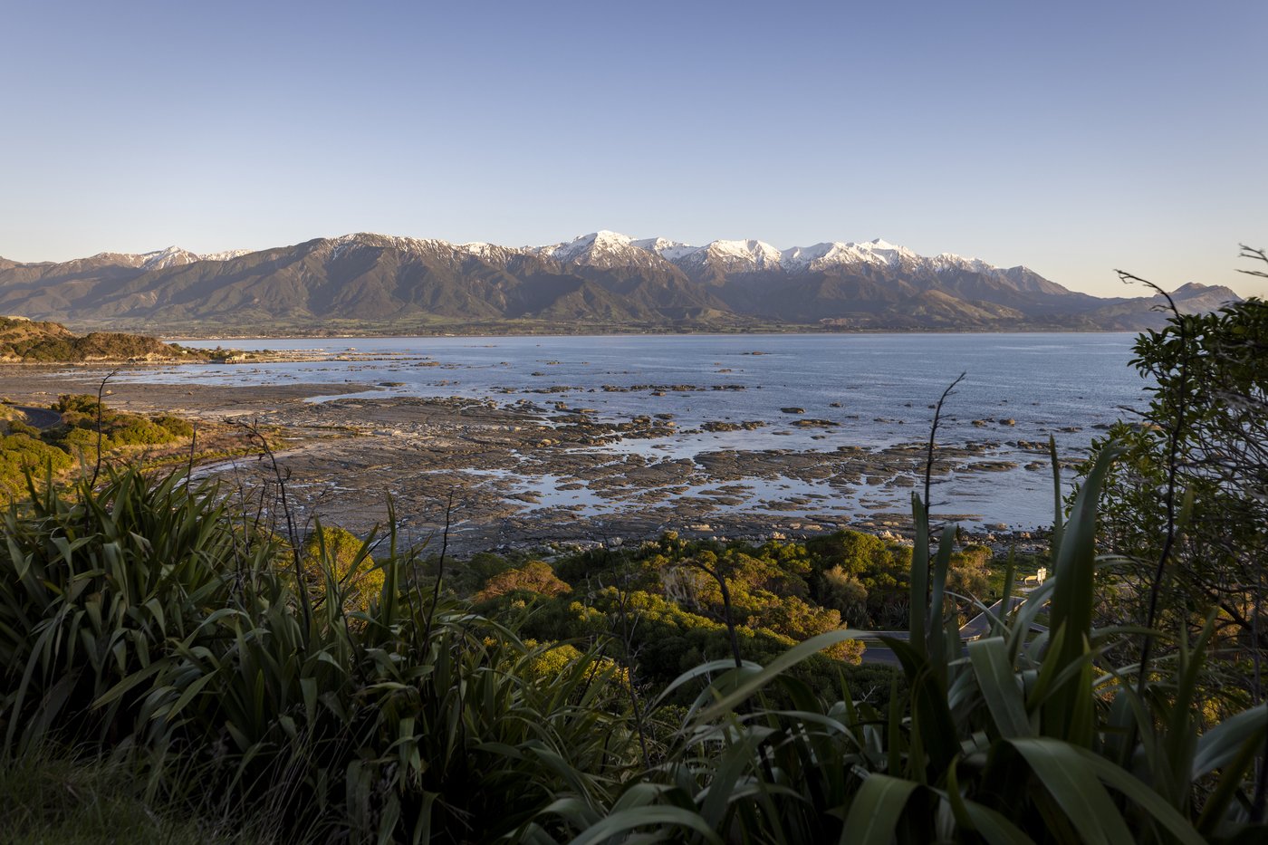 Kaikoura coastline with Kaikoura Ranges New Zealand