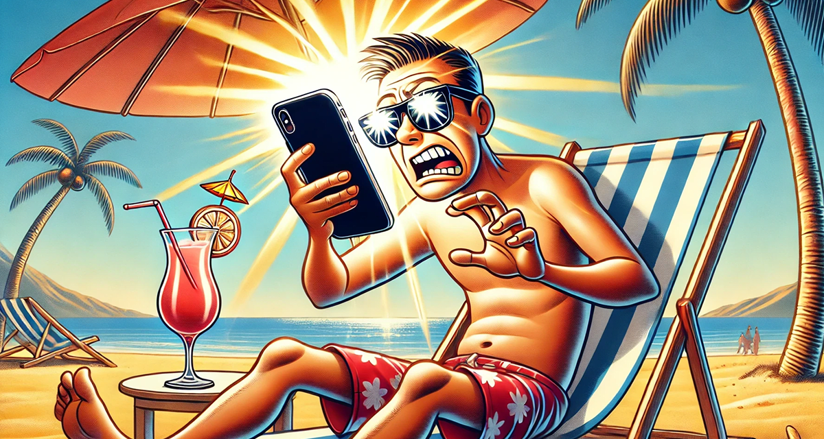 Summer: The struggle of using a phone in the sun.