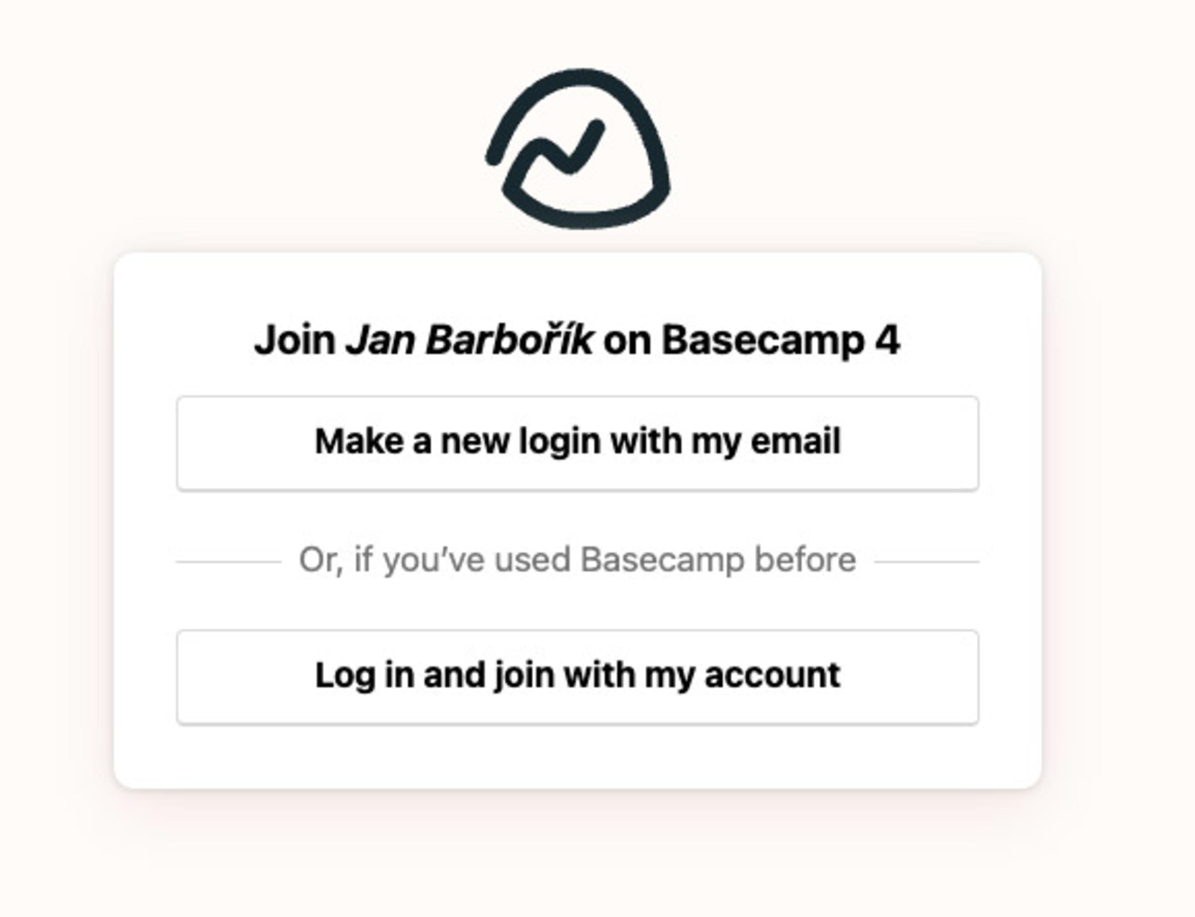 Creazione di un nuovo account Basecamp
