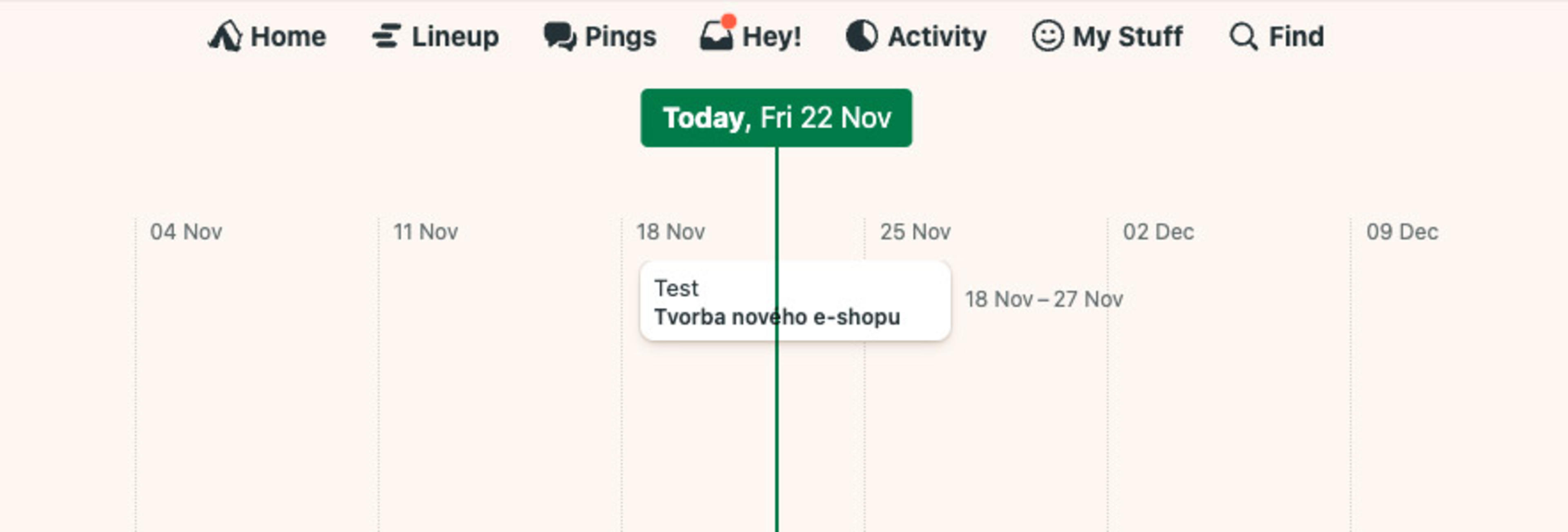 Lineup — timeline del progetto