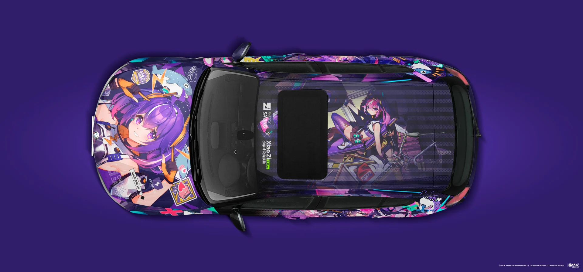 塔哔哔多桑设计的宝马1系列小紫才不会摸鱼痛车