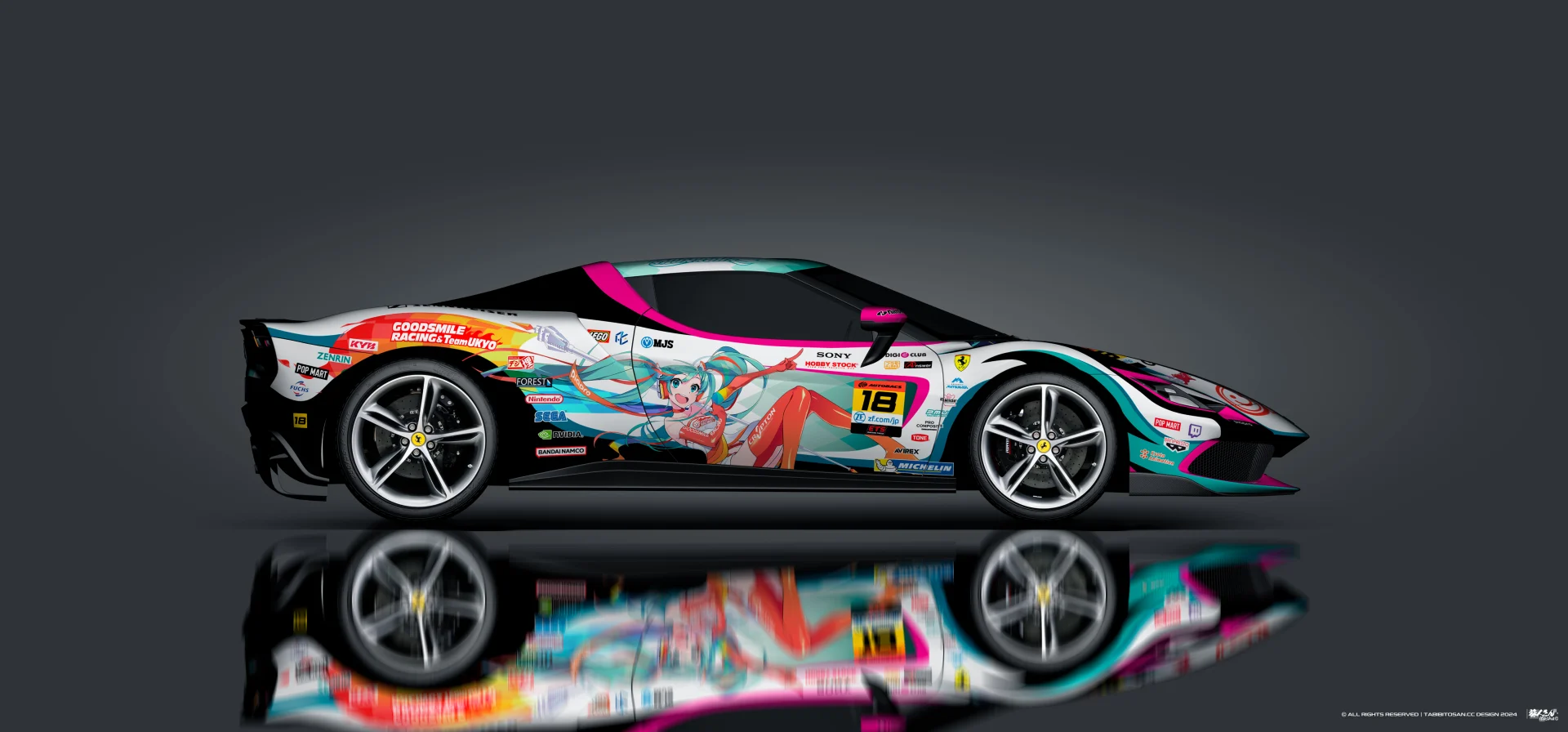 塔哔哔多桑设计的法拉利296GTB 赛车初音2016痛车