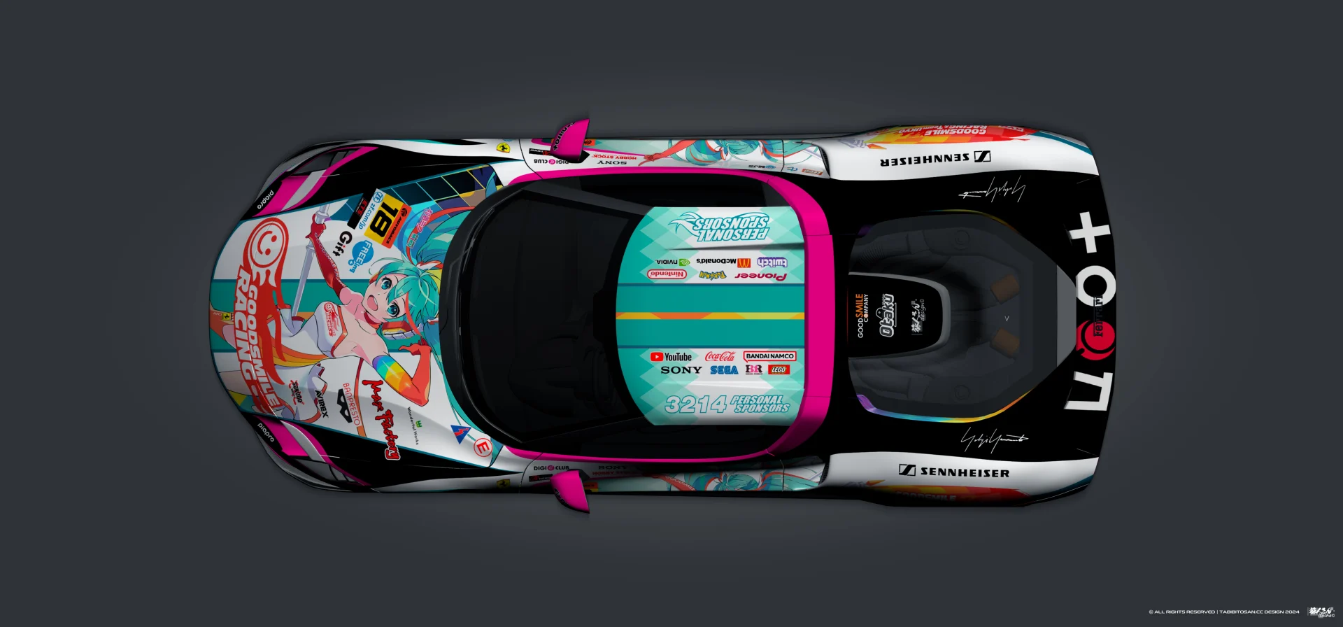 塔哔哔多桑设计的法拉利296GTB 赛车初音2016痛车