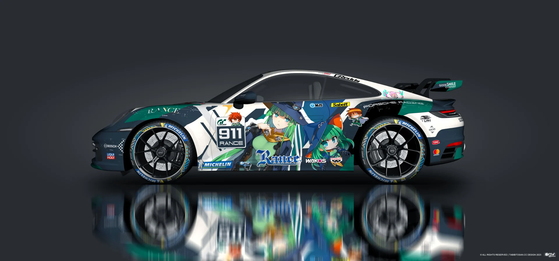 塔哔哔多桑设计的保时捷911兰斯系列痛车