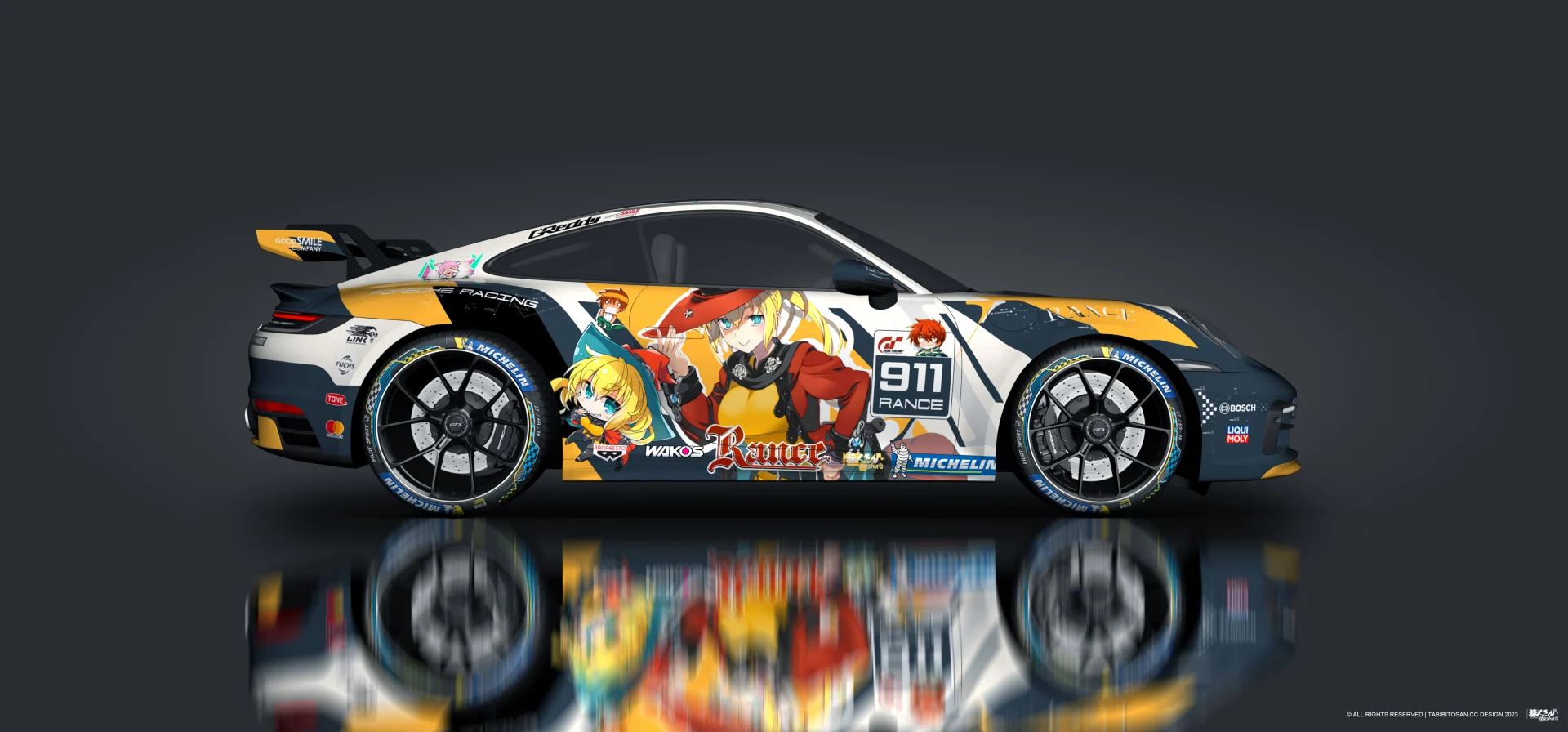 塔哔哔多桑设计的保时捷911兰斯系列痛车