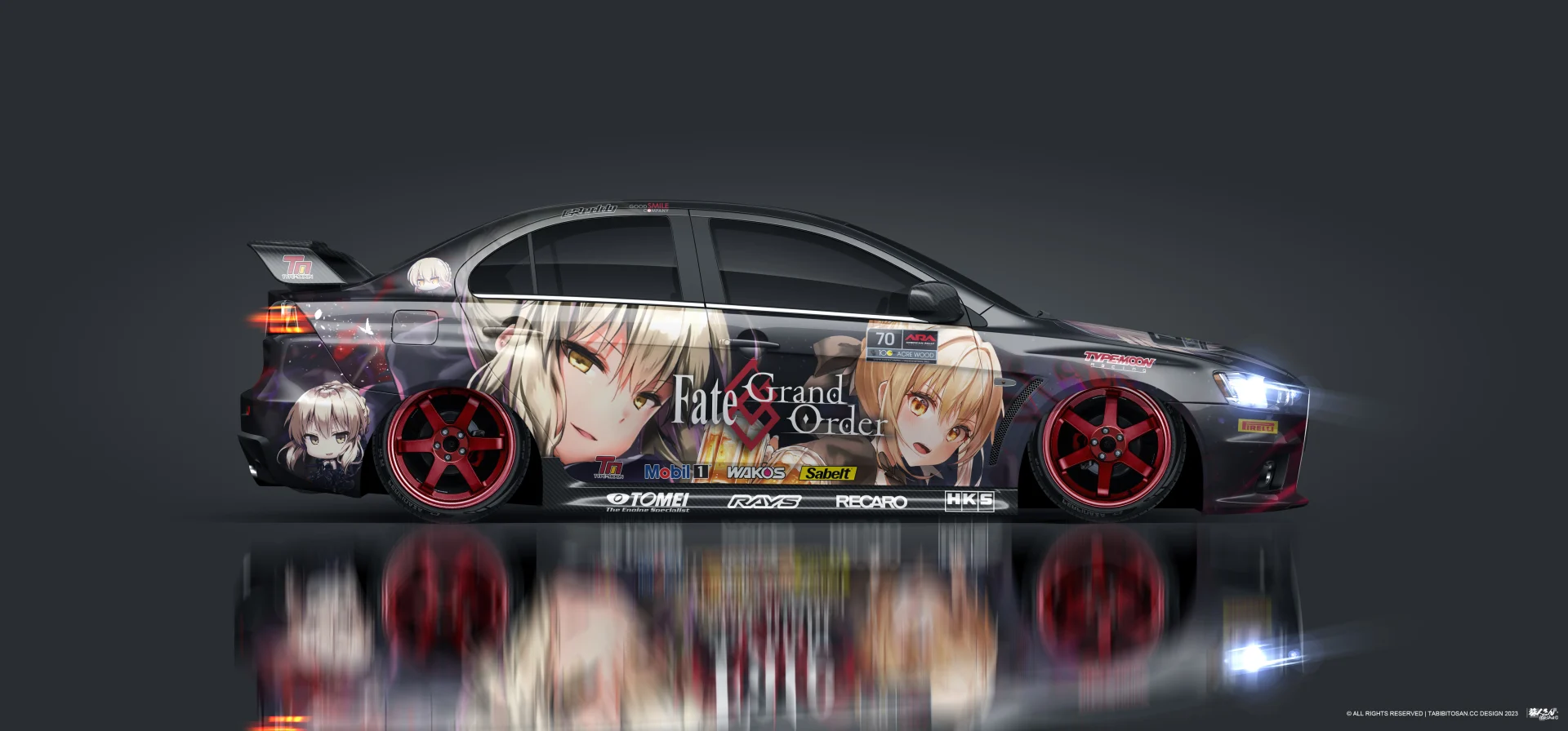 塔哔哔多桑设计的三菱EVO 黑贞德 Alter痛车