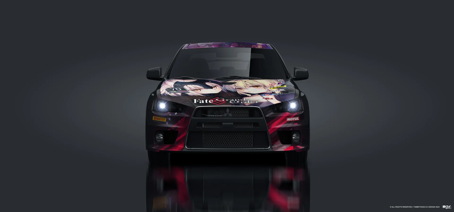 塔哔哔多桑设计的三菱EVO 黑贞德 Alter痛车