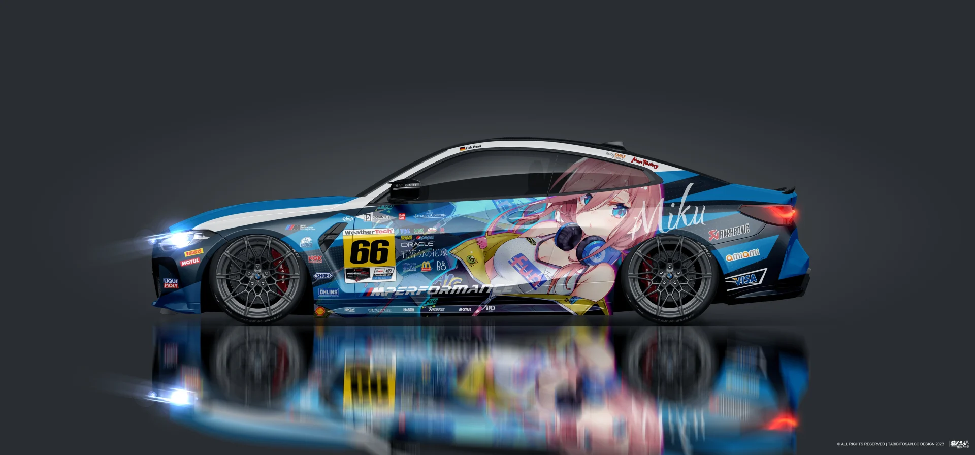 塔哔哔多桑设计的宝马M4中野三玖痛车