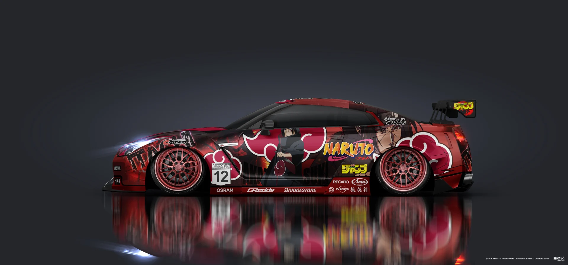 塔哔哔多桑设计的尼桑GTR-R35火影忍者宇智波鼬痛车