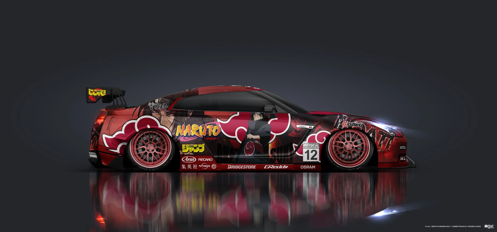 塔哔哔多桑设计的尼桑GTR-R35火影忍者宇智波鼬痛车