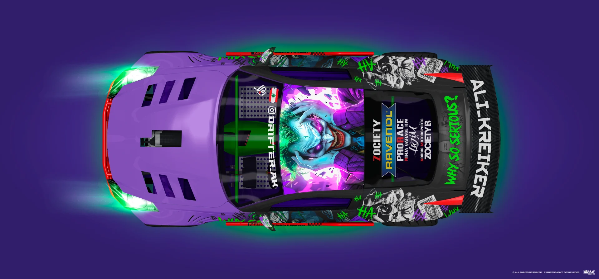 塔哔哔多桑设计的THE JOKER小丑痛车