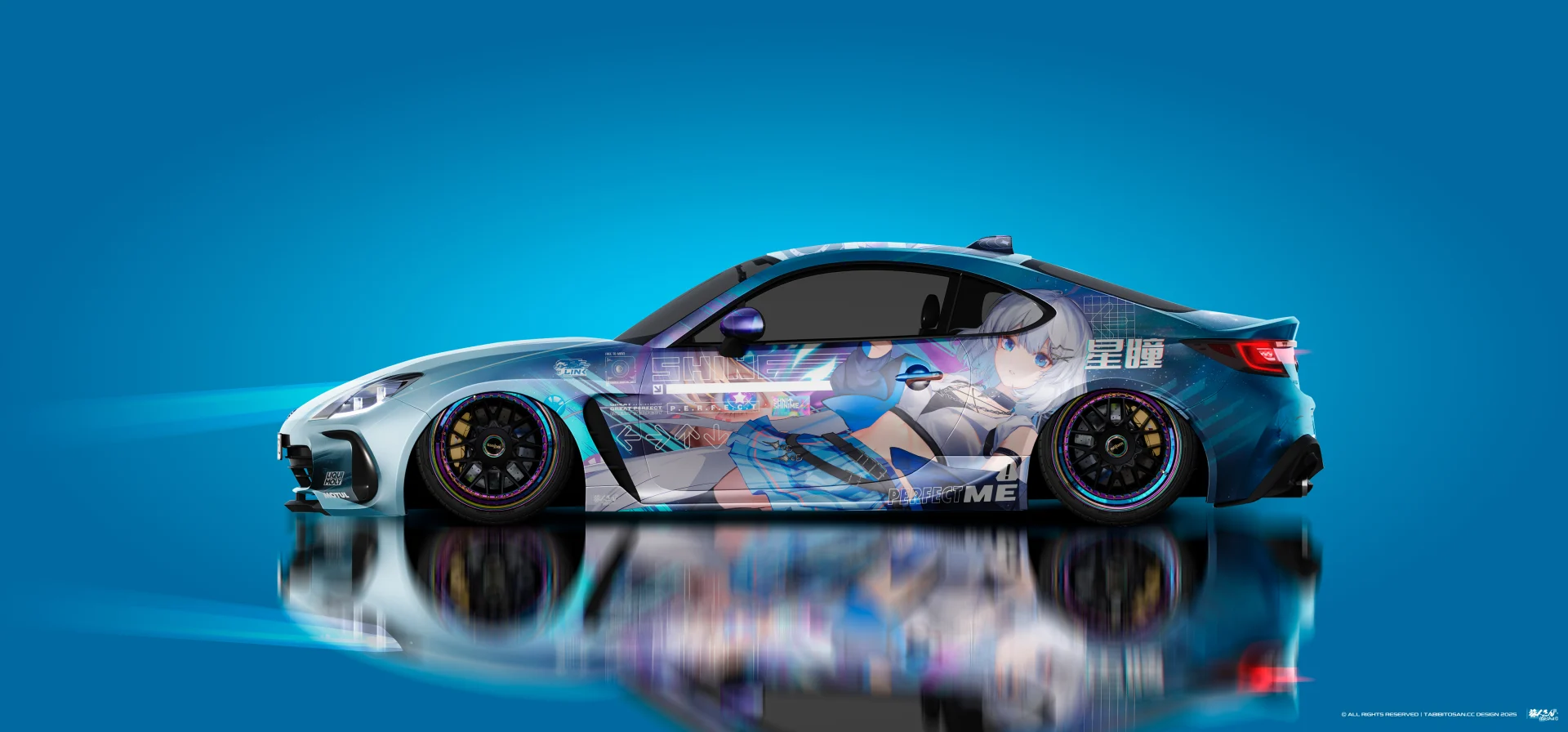 塔哔哔多桑设计的QQ炫舞星瞳痛车