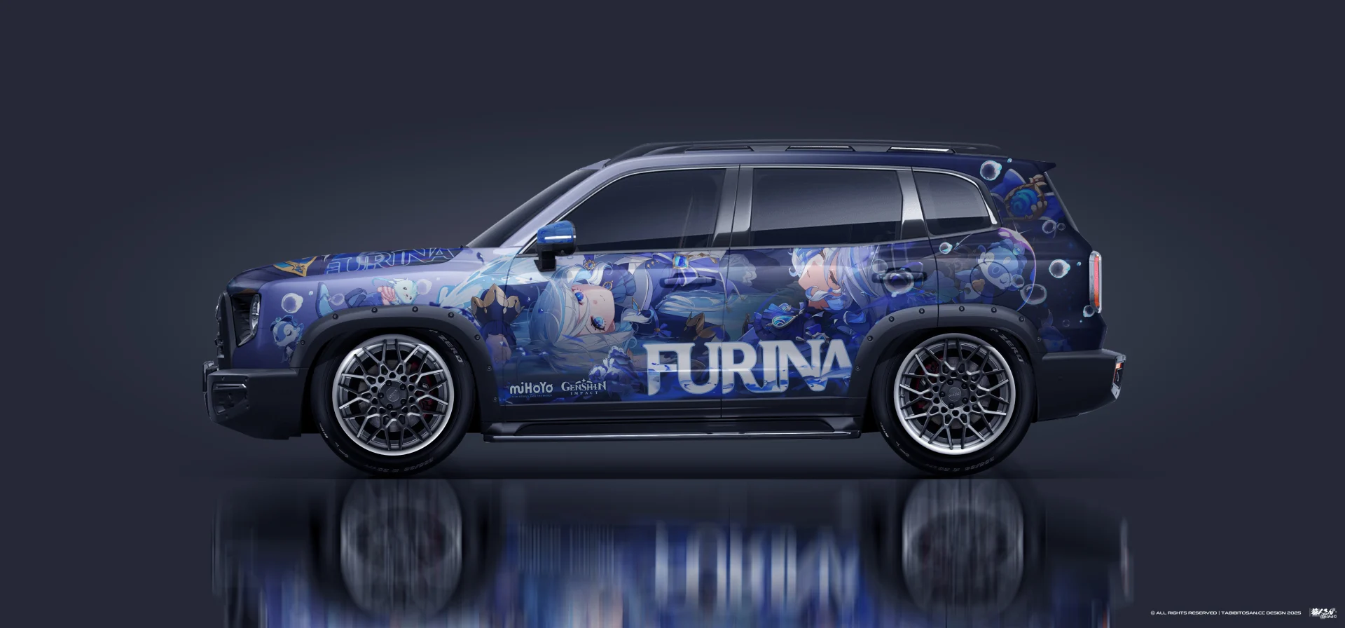 塔哔哔多桑设计的原神芙宁娜痛车