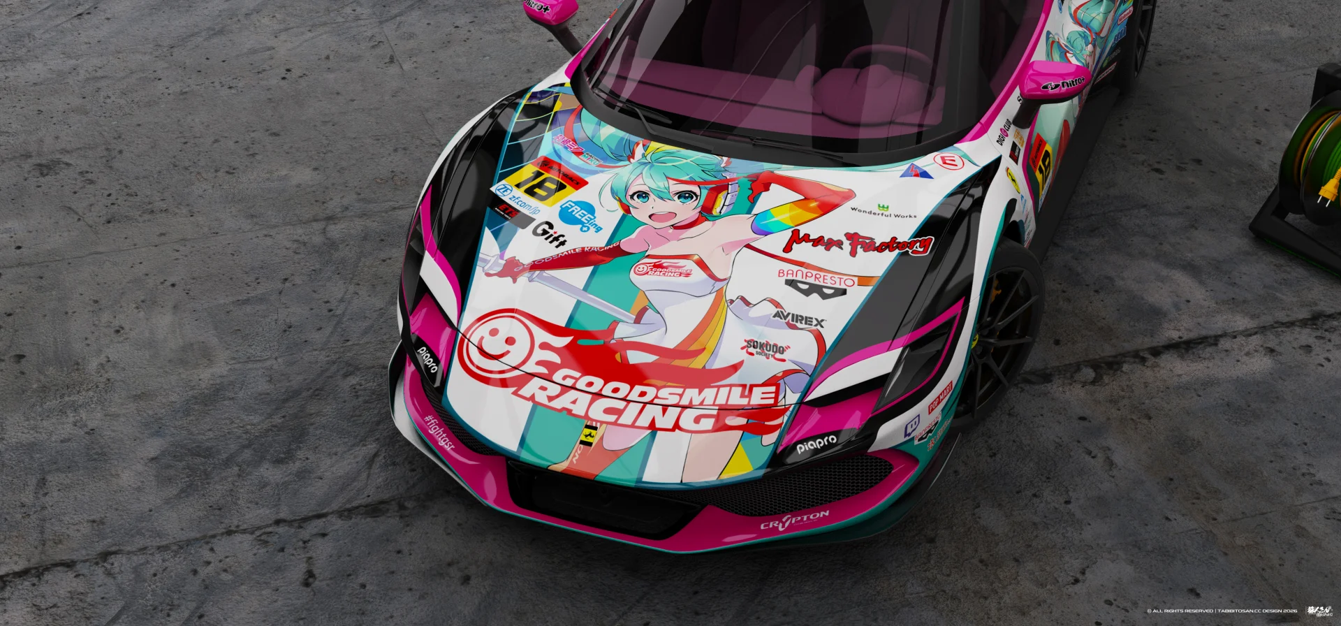 塔哔哔多桑设计的法拉利296GTB 赛车初音2016痛车