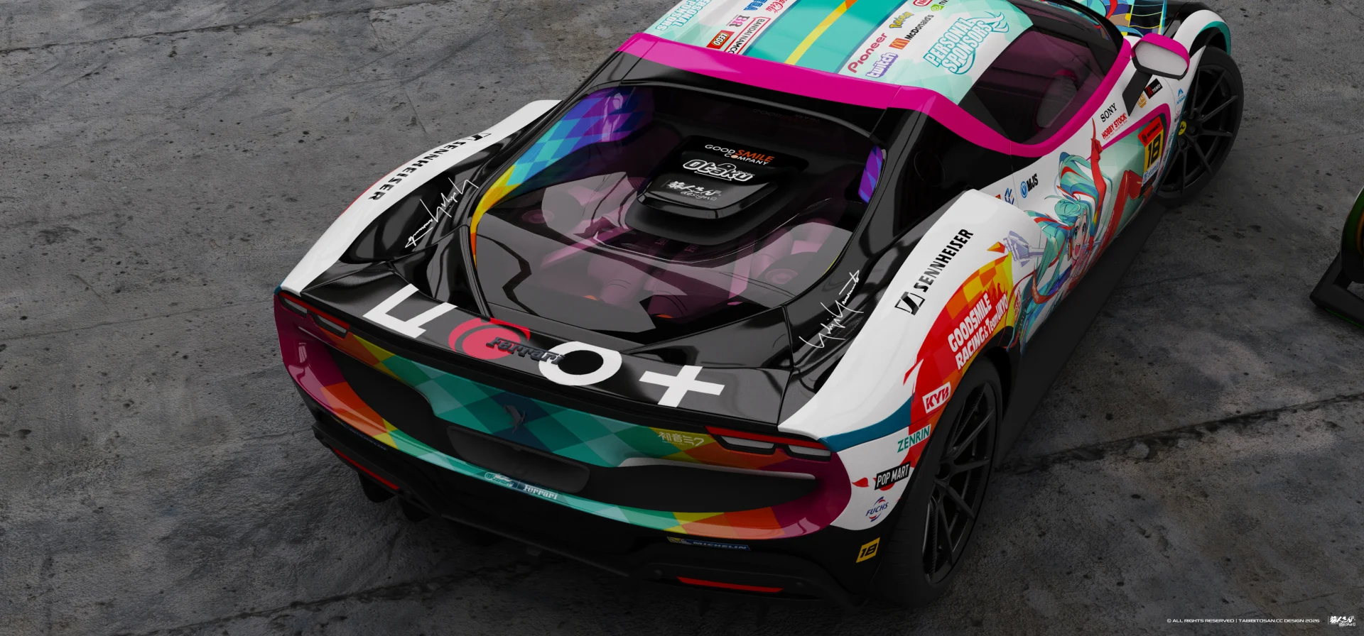 塔哔哔多桑设计的法拉利296GTB 赛车初音2016痛车