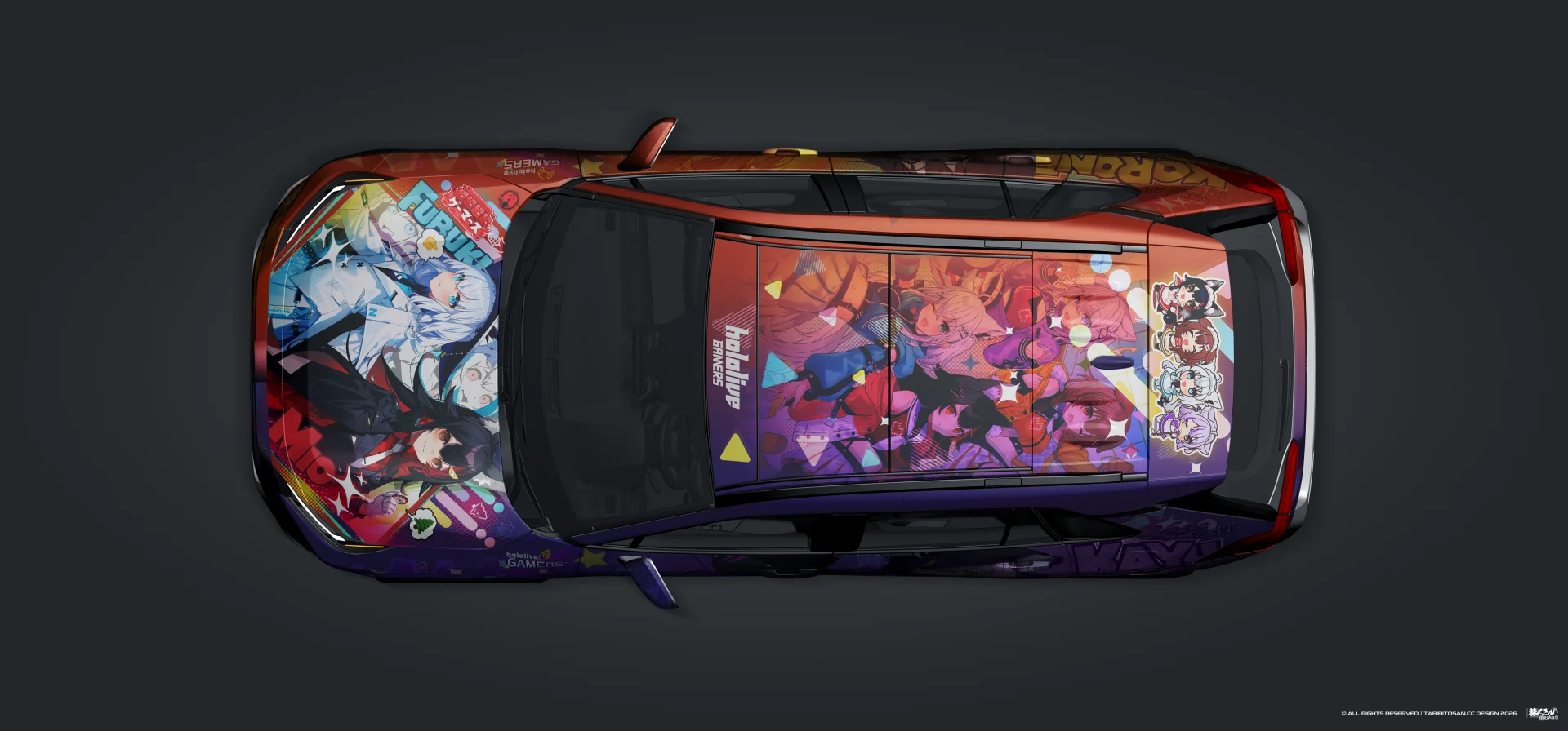 塔哔哔多桑设计的HololiveWe Are Gamers!!!痛车