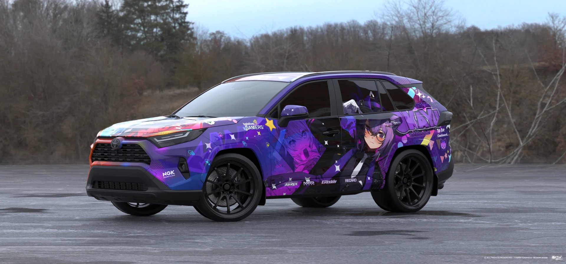 塔哔哔多桑设计的虚拟艺人白上吹雪×大神澪×猫又小粥×戌神沁音痛车