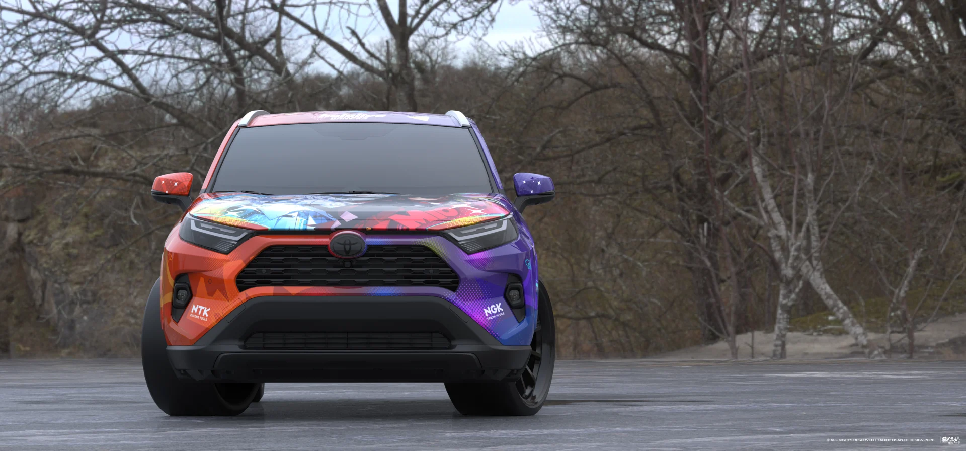 塔哔哔多桑设计的虚拟艺人白上吹雪×大神澪×猫又小粥×戌神沁音痛车