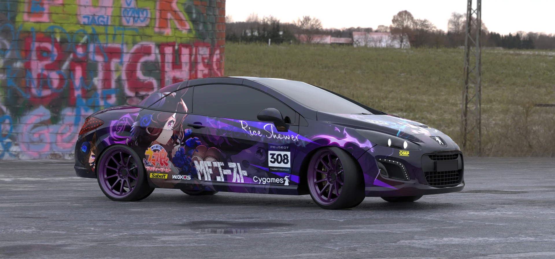 塔哔哔多桑设计的赛马娘米浴痛车