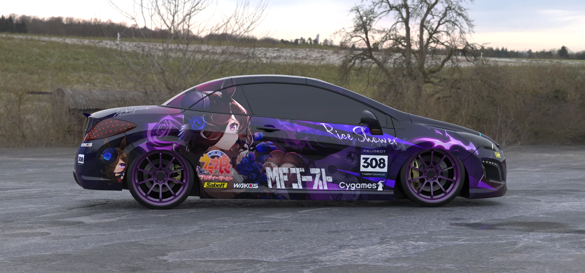 塔哔哔多桑设计的赛马娘米浴痛车