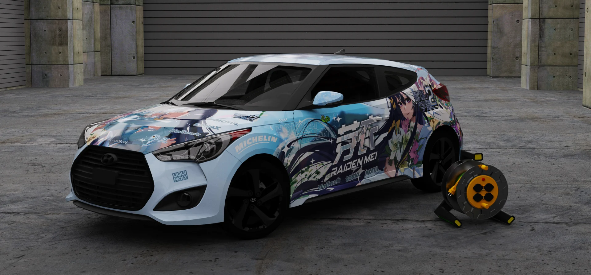 塔哔哔多桑设计的崩坏学园2雷电芽衣×琪亚娜痛车