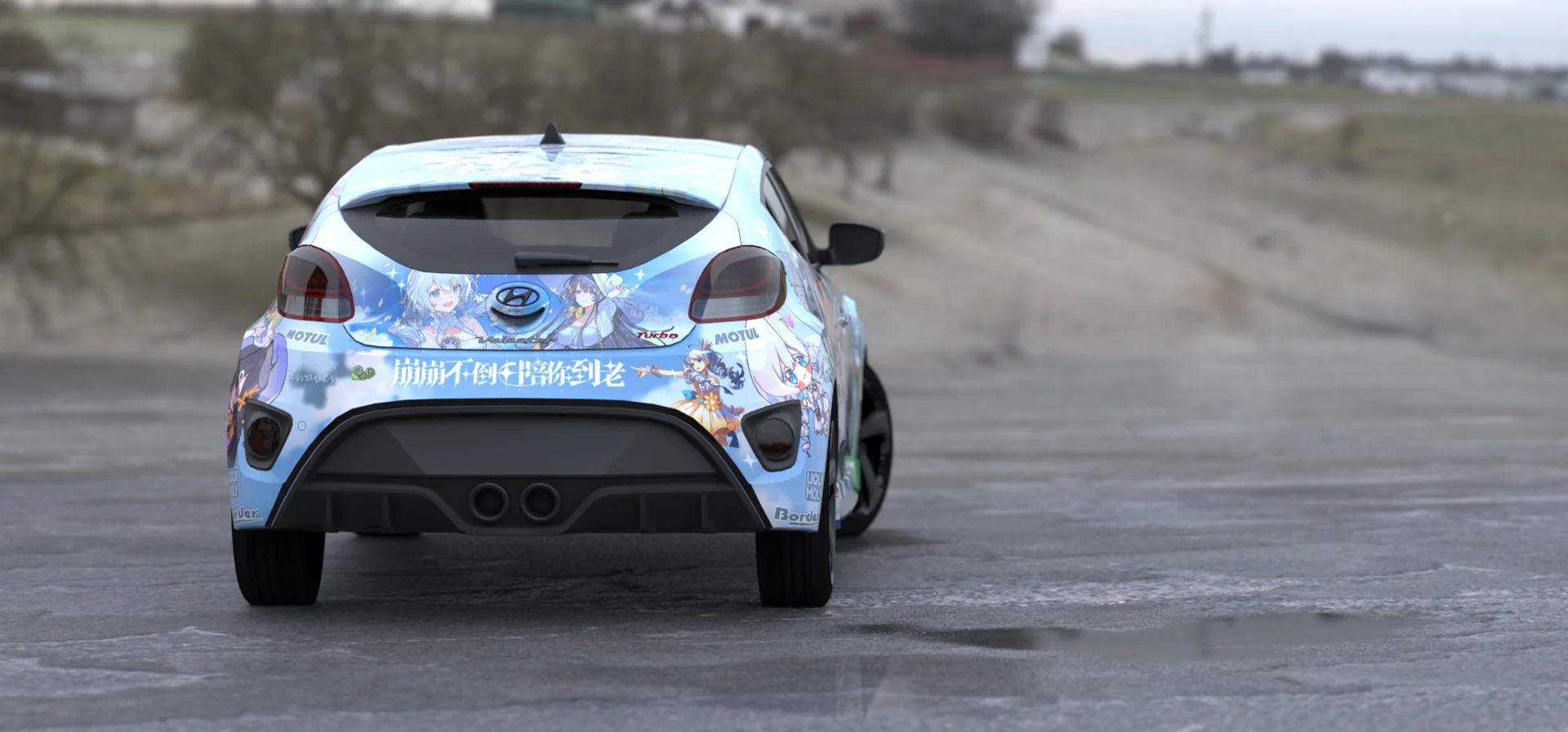 塔哔哔多桑设计的崩坏学园2雷电芽衣×琪亚娜痛车