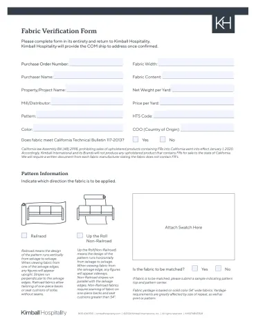 Fabric Verification Form