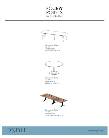 Four Points Brand Program Product Sheet