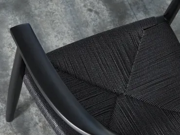 Black Paper Cord Woven Seat
