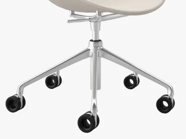 Height Adjustable Mobile Base, Polished Aluminum