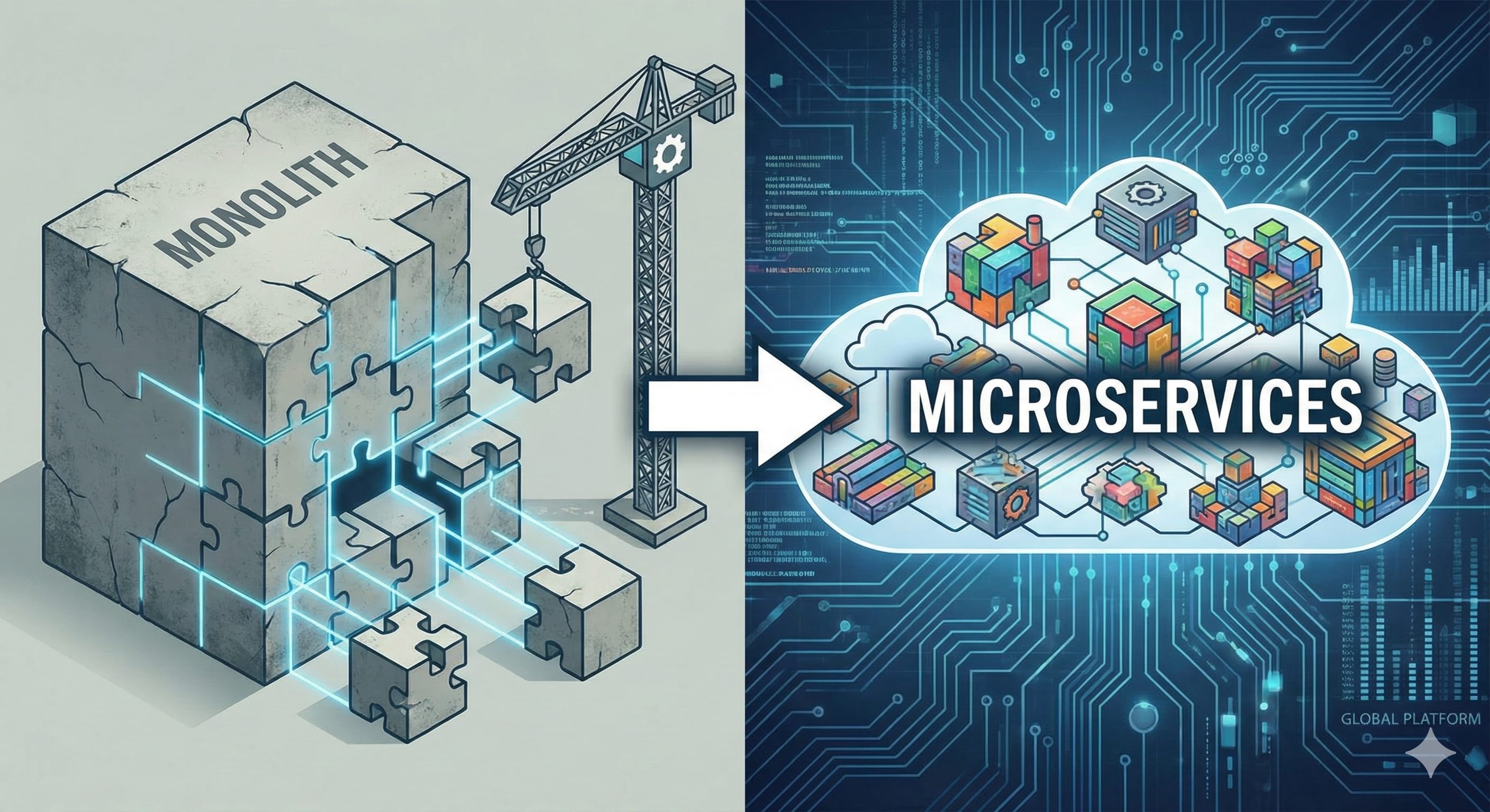 Monolith vs. Microservices - Featured image