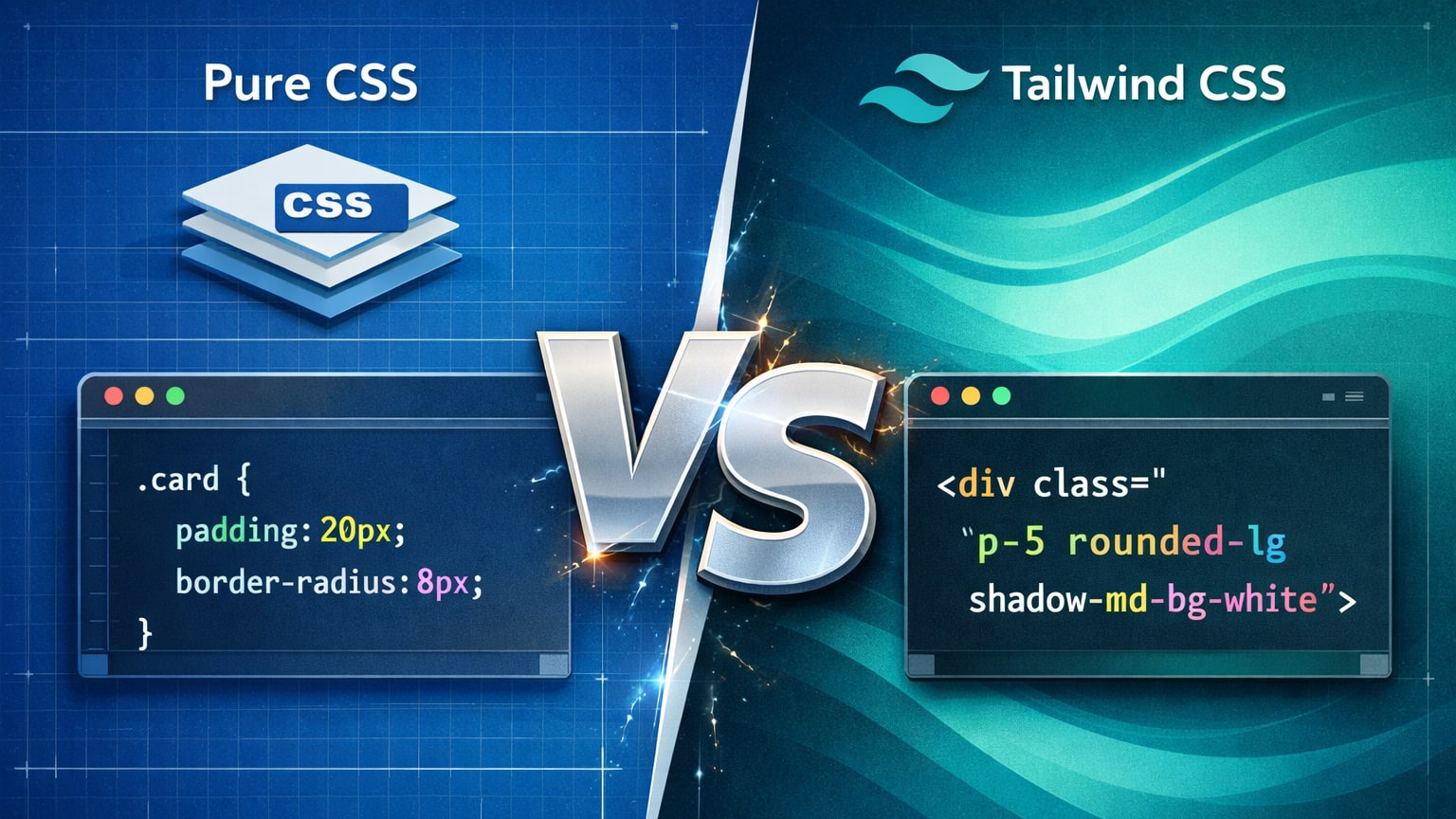 Pure CSS vs. Tailwind CSS: A Deep Dive into Modern Web Styling - Featured image