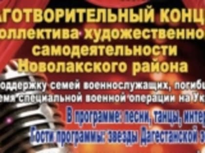 Новолакский район направит вырученные с концерта средства в Фонд помощи семьям погибших военнослужащих «Все вместе»