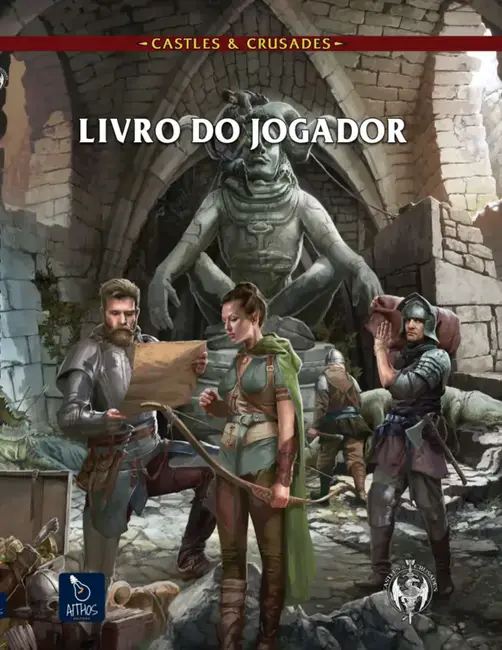 Capa do Livro do Jogador de Castles & Cruzades – Reforged, edição brasileira da Aithos Editora.