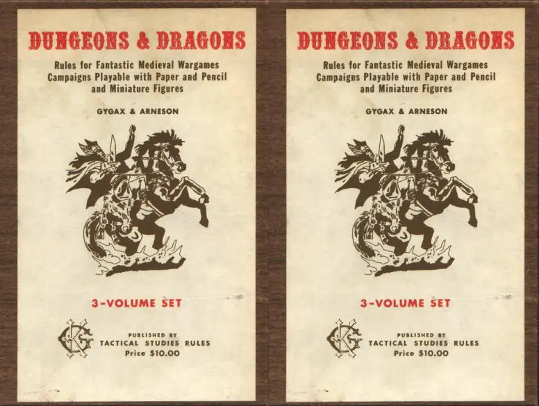 Capa original da primeira edição de D&D 1974, ilustrada por Keenan Powell, com visual rústico e orçamento de apenas $100.
