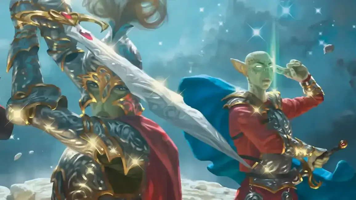 Ilustração oficial de Githyanki e Githzerai no Livro dos Monstros 2025, espécies psiônicas centrais em qualquer tradução ou análise do D&D