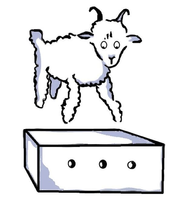 Desenho simples da ovelha do Pequeno Príncipe, representando imaginação e ludicidade.