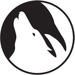 Símbolo de lobo e corvo representando os arquétipos de Coyote e Crow no RPG Coyote & Crow