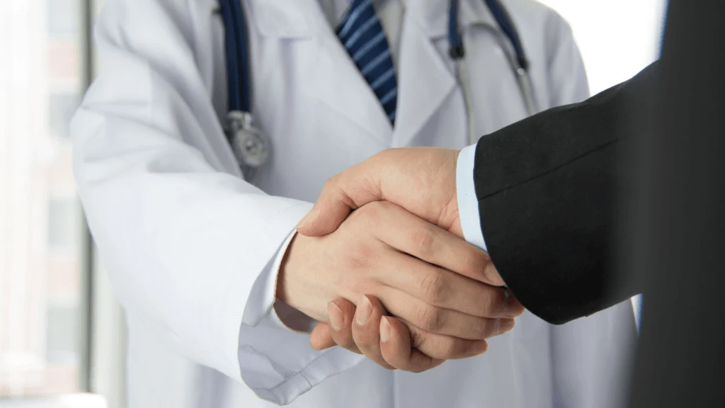 Doctor shaking hand