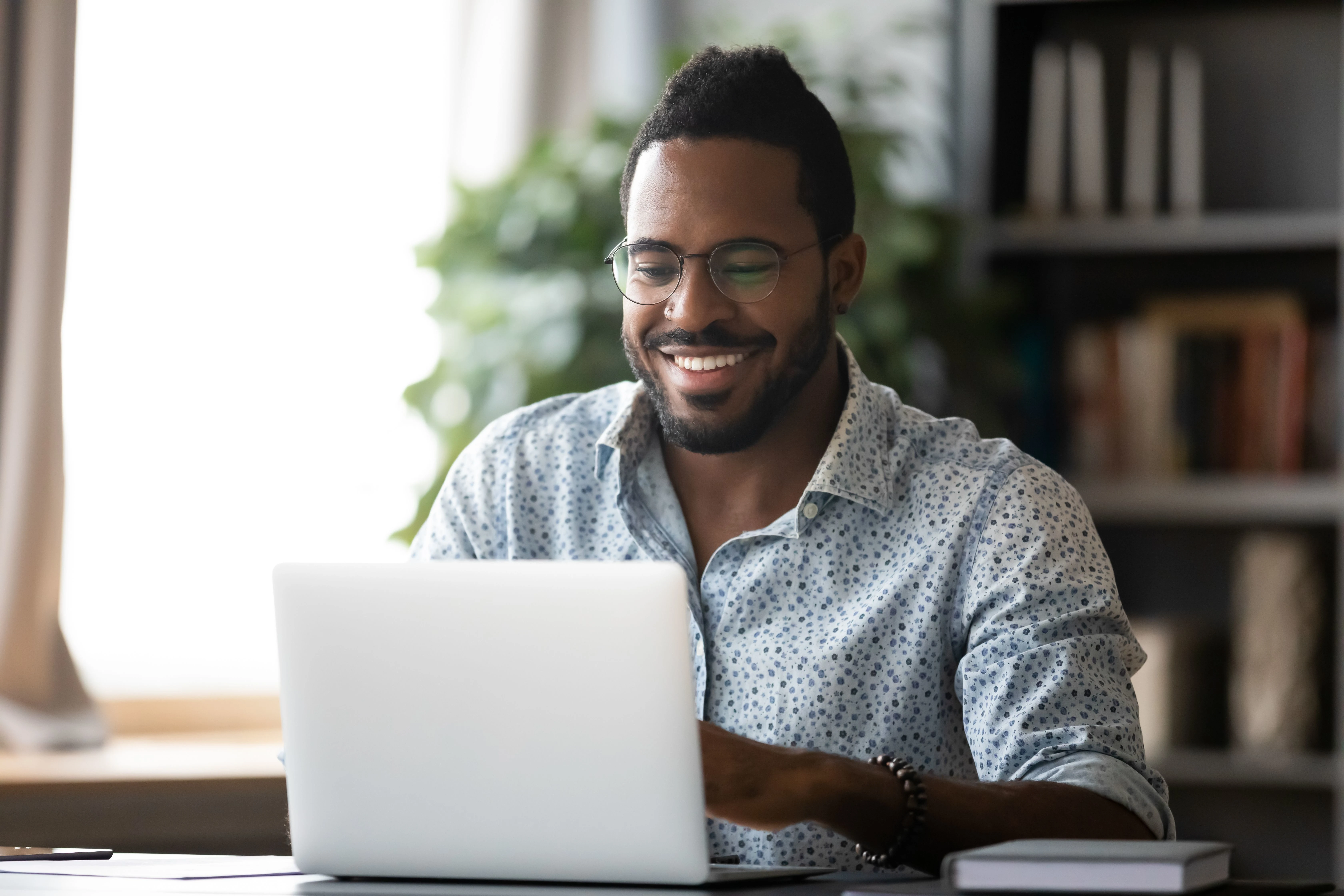 man working on laptop