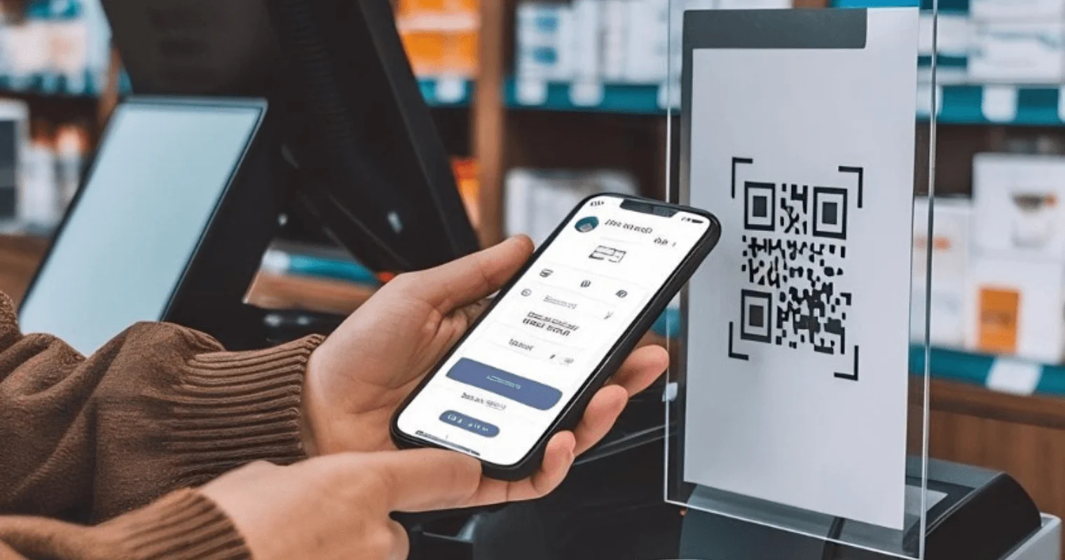 man scaning qr code