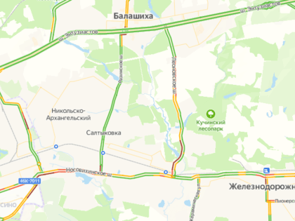 Пробка длиной более 4 км образовалась на Носовихинском шоссе в Балашихе