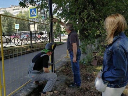 Ограждение территории лицея № 1 обновляют в Подольске