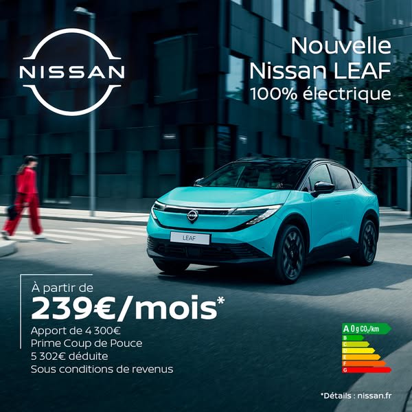 Nouvelle Nissan Leaf 52 kWh et 75 kWh ENGAGE