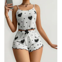 Pijama Feminino Baby Doll Canelado