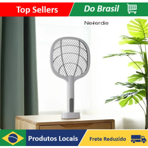 Raquete Mata Mosquito Recarregável Com