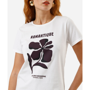 camiseta feminina romantique off white