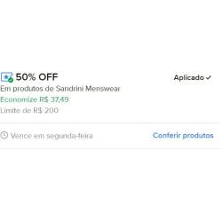 Cupom de 50% em Moda